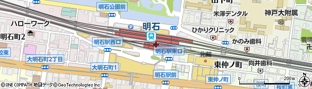 山陽電気鉄道株式会社　明石定期券発売所周辺の地図