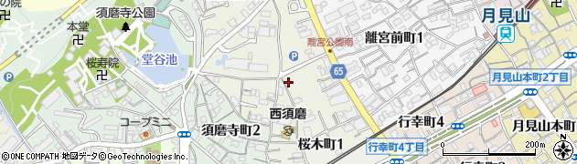 兵庫県神戸市須磨区桜木町周辺の地図