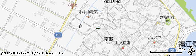 愛知県田原市小中山町南郷171周辺の地図