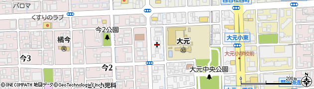 岡山県岡山市北区大元上町14周辺の地図