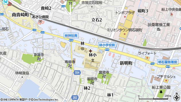 〒673-0033 兵庫県明石市林崎町の地図
