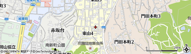 岡山県岡山市中区東山周辺の地図