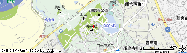 兵庫県神戸市須磨区須磨寺町周辺の地図