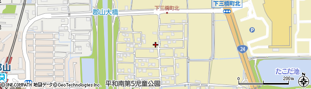 奈良県大和郡山市下三橋町周辺の地図