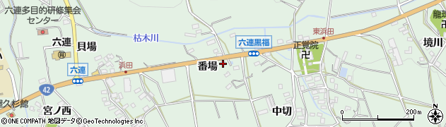 愛知県田原市六連町（番場）周辺の地図