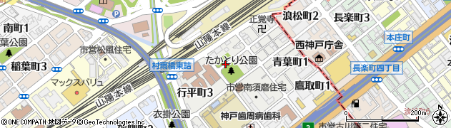 兵庫県神戸市須磨区行平町周辺の地図
