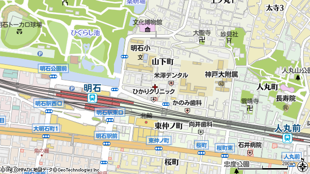 〒673-0878 兵庫県明石市山下町の地図