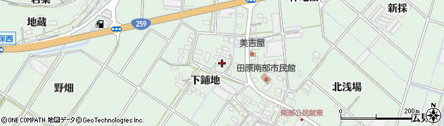 愛知県田原市大久保町（下鋪地）周辺の地図