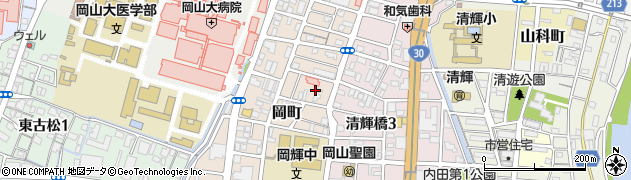 岡山県岡山市北区岡町9周辺の地図