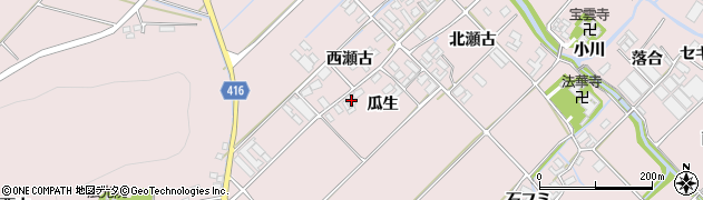 愛知県田原市野田町瓜生20周辺の地図