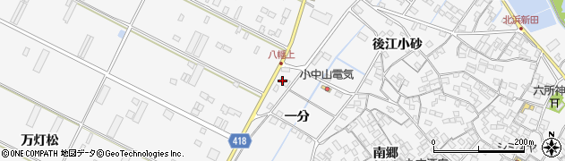 愛知県田原市小中山町八幡上124周辺の地図