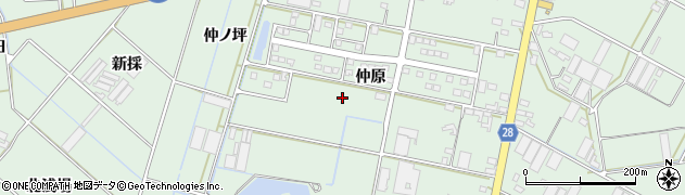 愛知県田原市大久保町仲原215周辺の地図