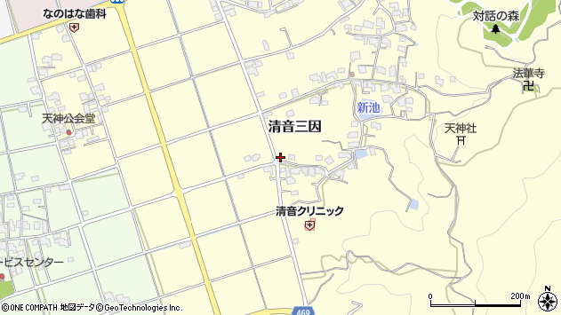 〒719-1171 岡山県総社市清音三因の地図