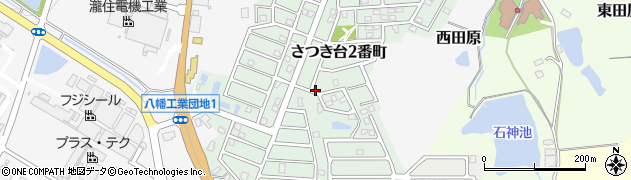 三重県名張市さつき台２番町周辺の地図