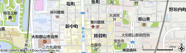 奈良県大和郡山市奈良町周辺の地図