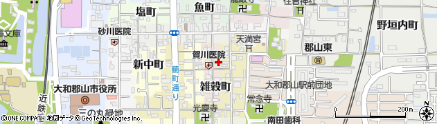 奈良県大和郡山市雑穀町周辺の地図