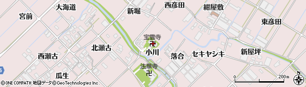 愛知県田原市野田町小川周辺の地図