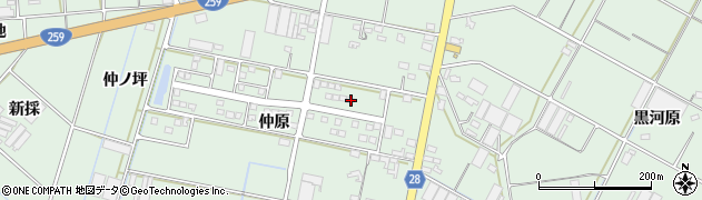 愛知県田原市大久保町仲原207周辺の地図