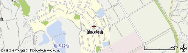 三重県名張市美旗町（池の台東）周辺の地図