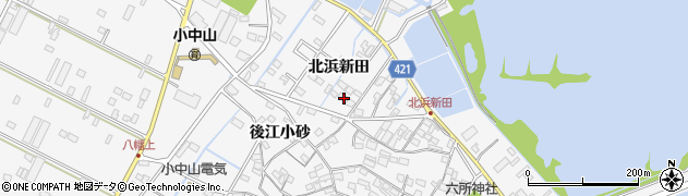 愛知県田原市小中山町北浜新田周辺の地図