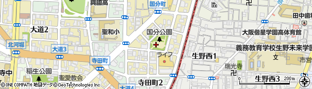 大阪府大阪市天王寺区国分町周辺の地図
