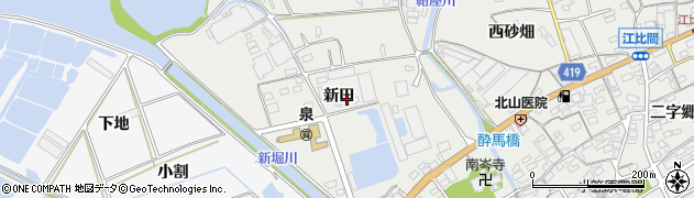愛知県田原市江比間町新田312周辺の地図