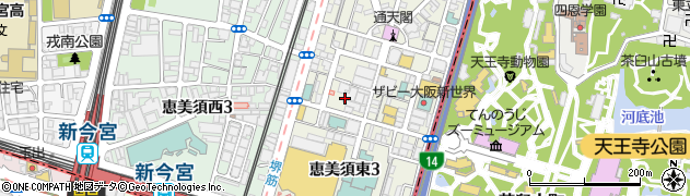 串かつとお出汁 串右衛門 大阪新世界店周辺の地図