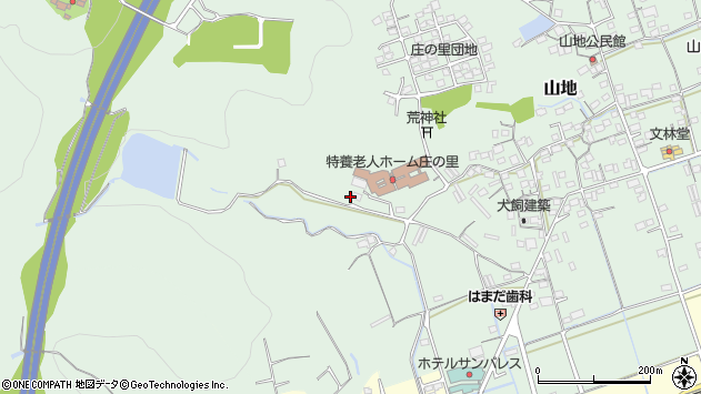 〒701-0104 岡山県倉敷市山地の地図