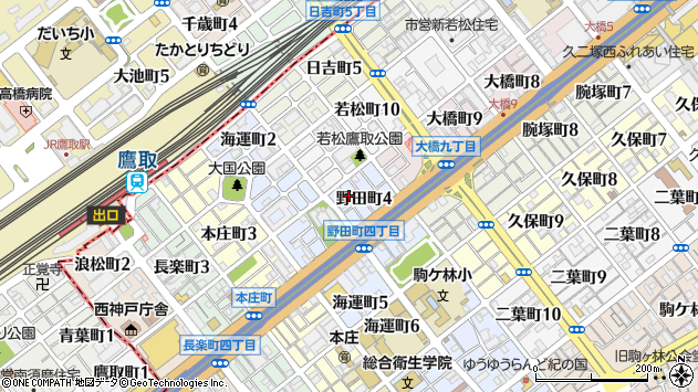 〒653-0051 兵庫県神戸市長田区野田町の地図