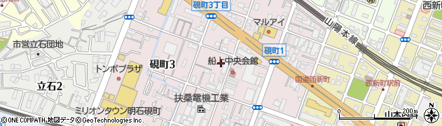 兵庫県明石市硯町周辺の地図
