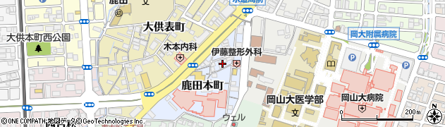 岡山県岡山市北区鹿田本町5周辺の地図