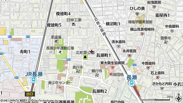 〒577-0832 大阪府東大阪市長瀬町の地図
