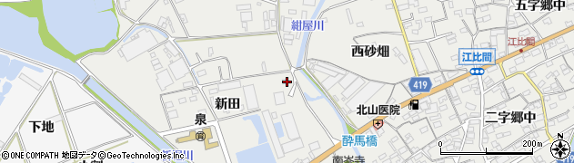 愛知県田原市江比間町新田284周辺の地図