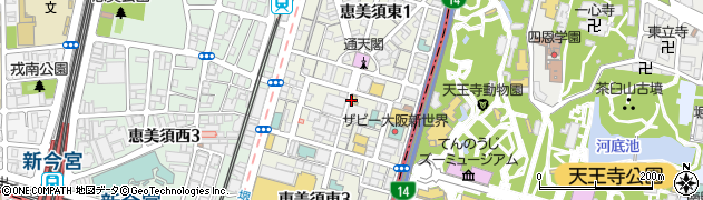 ローソン通天閣南店周辺の地図