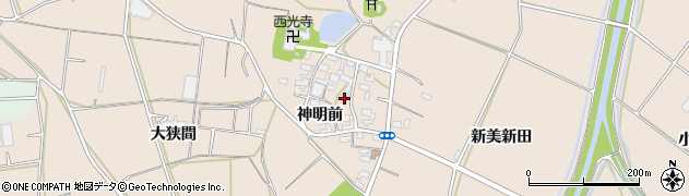 愛知県田原市西神戸町神明前周辺の地図