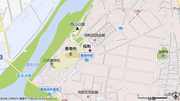 〒514-0325 三重県津市香良洲町桜町の地図