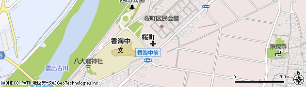 三重県津市香良洲町（桜町）周辺の地図