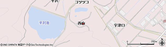 愛知県田原市野田町西山周辺の地図
