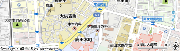 岡山県岡山市北区鹿田本町6周辺の地図