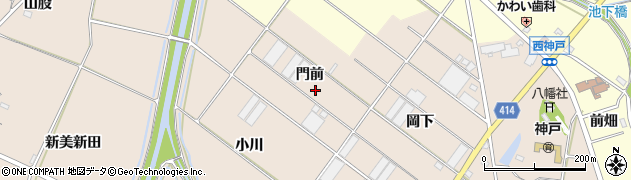 愛知県田原市西神戸町門前周辺の地図