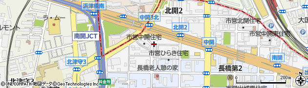 大阪府大阪市西成区中開周辺の地図