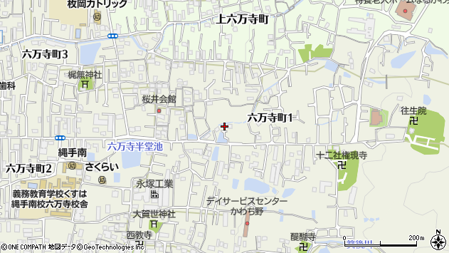 〒579-8061 大阪府東大阪市六万寺町の地図