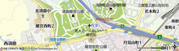 兵庫県神戸市須磨区東須磨青ノ池周辺の地図