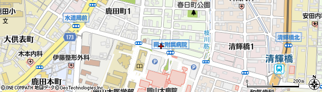 ほっかほっか亭　岡山医大前店周辺の地図