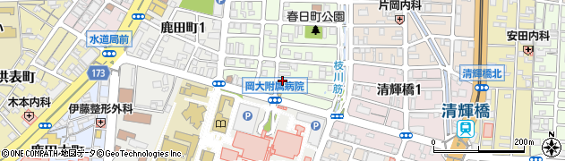 岡山県岡山市北区大学町周辺の地図