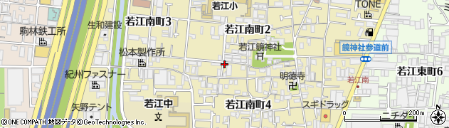 大阪府東大阪市若江南町周辺の地図