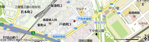 兵庫県神戸市須磨区戸政町周辺の地図