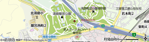 兵庫県神戸市須磨区東須磨新池周辺の地図