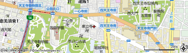 大阪四天王寺郵便局周辺の地図