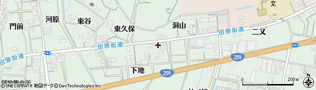 愛知県田原市大久保町下地4周辺の地図